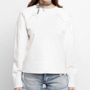 Rag & Bone eyelet white sweater shirt Size M